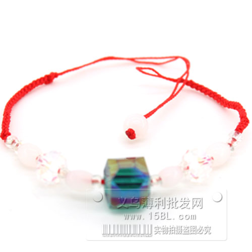 红绳手链 墨绿 转运珠 简约 编织红绳招财绳