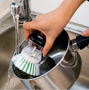 压液洗锅刷 自动加液刷锅器 清洁刷 洗碗刷锅 装洗洁精锅刷