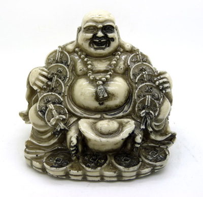弥勒佛摆件  佛像元宝 聚财招财家居风水装饰摆设 -铜元宝佛