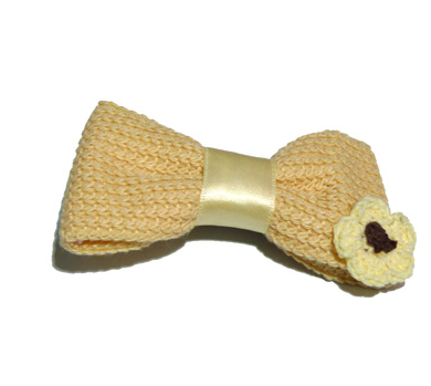 新款百搭甜美可爱珍珠水钻雪纺蝴蝶结压夹边夹头饰