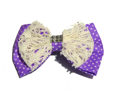 新款百搭甜美可爱珍珠水钻雪纺蝴蝶结压夹边夹头饰