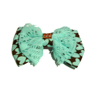 新款百搭甜美可爱珍珠水钻雪纺蝴蝶结压夹边夹头饰