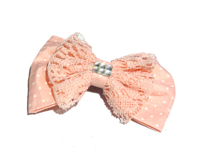 新款百搭甜美可爱珍珠水钻雪纺蝴蝶结压夹边夹头饰