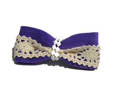 新款百搭甜美可爱珍珠水钻雪纺蝴蝶结压夹边夹头饰