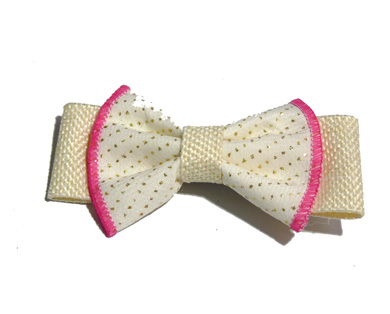 新款时尚百搭时尚甜美可爱珍珠水钻雪纺蝴蝶结压夹边夹头饰