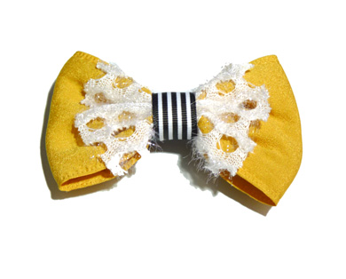 新款时尚百搭时尚甜美可爱珍珠水钻雪纺蝴蝶结压夹边夹头饰