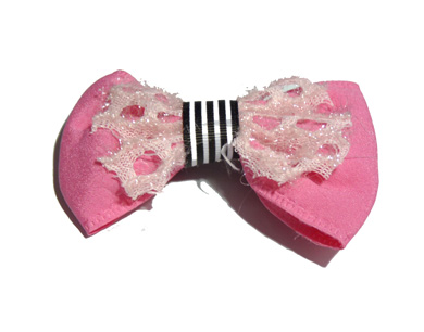 新款时尚百搭时尚甜美可爱珍珠水钻雪纺蝴蝶结压夹边夹头饰