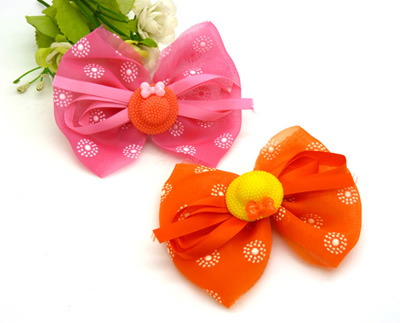 新款甜美 可爱花布料蝴蝶结发夹 发卡 韩版边夹 压夹 潮流头饰发饰