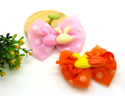 新款甜美 可爱花布料蝴蝶结发夹 发卡 韩版边夹 压夹 潮流头饰发饰