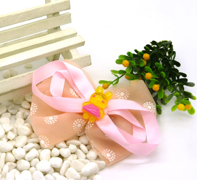 新款甜美 可爱花布料蝴蝶结发夹 发卡 韩版边夹 压夹 潮流头饰发饰