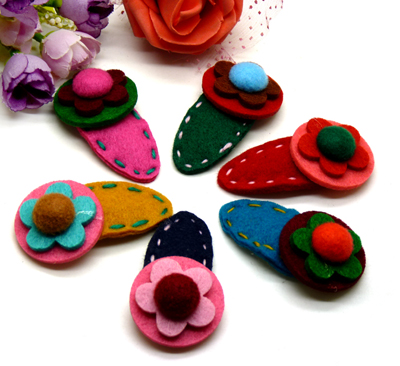 百变小魔女儿童发夹 韩国撞色小花压夹 宝宝发夹 头饰发饰