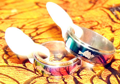 时尚新款魔力转运戒指（戒指表面可以转动）