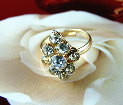 时尚保色梅花钻雨系列/巴黎的永恒恋/精品闪亮钻戒