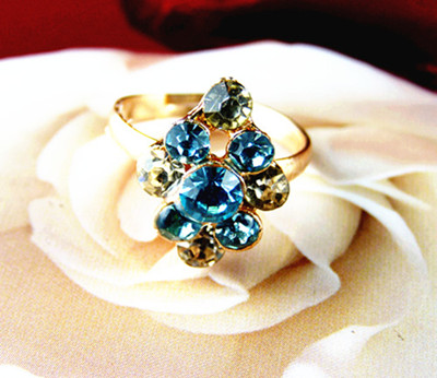 时尚保色梅花钻雨系列/巴黎的永恒恋/精品闪亮钻戒