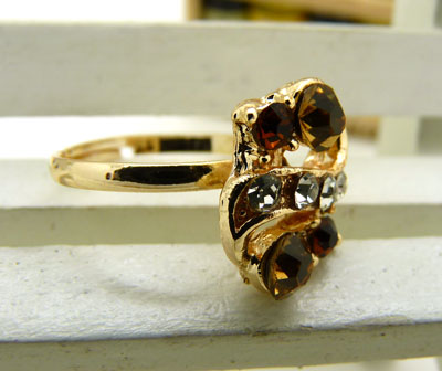 时尚高档奥地利水钻 镶钻水晶戒指 精美镀金戒指 永不退色持久保色---戒指