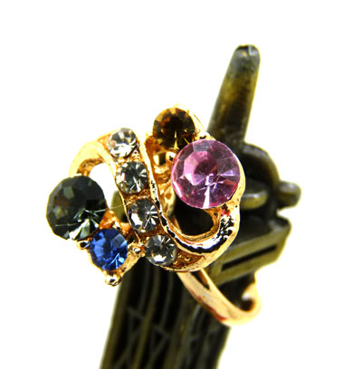 时尚高档奥地利水钻 镶钻水晶戒指 精美镀金戒指 永不退色持久保色---戒指