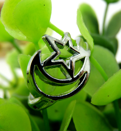 正品创意个性特别时尚流行韩版月亮星星轻巧气质戒指戒子4#