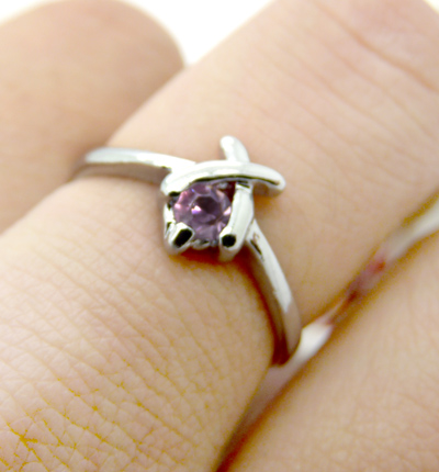 可爱清新戒指 镶锆石戒指 合金戒指 女士戒子