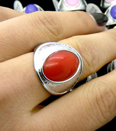 大气 男士 七彩仿宝石戒子18#