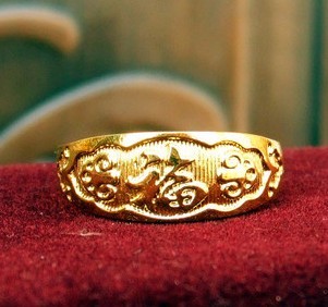 最炫民族风福字戒 镀24k金仿黄金戒指时尚戒指 情侣戒指 久不掉色16#