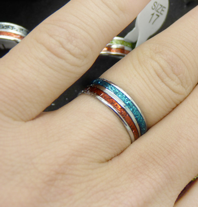 时尚潮流镶嵌宝石戒指 双层指环 首饰饰品13#