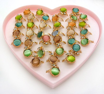 优质猫眼石戒指 钛钢戒指 情侣指环 苹果韩版戒指环 潮流饰品 生日礼物