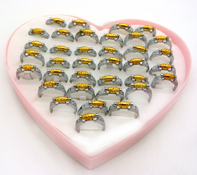 本命年时尚镀金转运珠 男女款合金转运珠戒指 磨砂转运珠指环