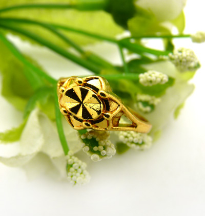 久不掉色镀黄金戒指满天星戒指金戒指 男女士黄金戒指-2