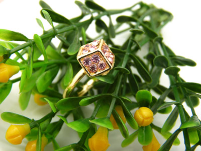 时尚经典锆石镀玫瑰金镂空戒指环女饰品礼 韩版潮流戒指 保色戒指