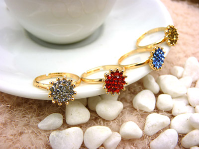 韩国闪亮星星锆石 太阳元素指环欧美时尚女饰品 保色戒指