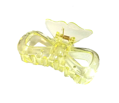 新款时尚水晶质感蝶尾篓空爪夹