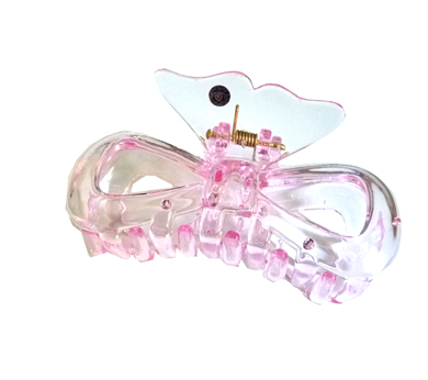 新款时尚水晶质感蝶尾篓空爪夹