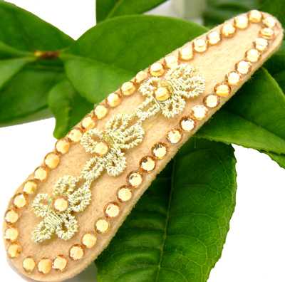 复古布艺蕾丝刺绣点钻发夹边夹发卡压发刘海夹