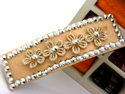 复古布艺蕾丝刺绣点钻发夹边夹发卡压发刘海夹