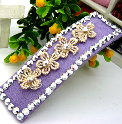 复古布艺蕾丝刺绣点钻发夹边夹发卡压发刘海夹