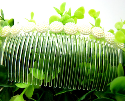 韩版头饰 清新珍珠发夹发饰 韩国插梳 盘发梳 刘海梳 时尚简约边夹