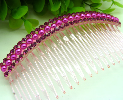 韩国版淑女头饰品珍珠插梳 发梳盘发发叉