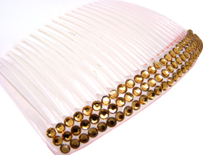 时尚彩色发梳子 三排水钻发梳 插梳 斜刘海梳 新娘盘发饰品