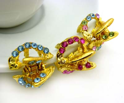 时尚合金小爪子 爪夹发抓水钻抓夹 韩国饰品 蝴蝶结发饰头饰