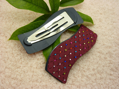 时尚锆石个性韩版磨砂纯色布艺bb夹 刘海夹发夹边夹子 AB夹顶夹 闪亮水钻大号头饰饰品