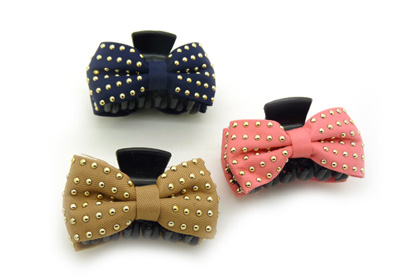 韩版时尚新款发饰 纯手工缎带蝴蝶结抓夹发抓 布艺发夹原创头饰 -爪夹