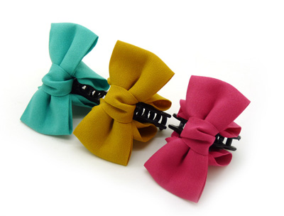 时尚条纹爪夹发饰 韩版布艺蝴蝶结抓夹扭夹 香蕉夹发夹 -女潮流爪夹