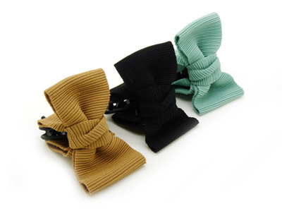 时尚条纹爪夹发饰 韩版布艺蝴蝶结抓夹扭夹 香蕉夹发夹 -女潮流爪夹