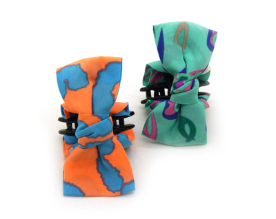 时尚条纹爪夹发饰 韩版布艺蝴蝶结抓夹扭夹 香蕉夹发夹 -女潮流爪夹