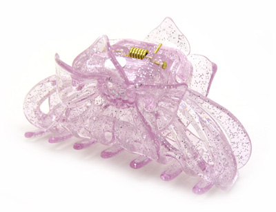 时尚发夹抓夹 大号发抓鲨鱼夹顶夹大发抓夹弹簧夹AS防摔头发抓夹 -花爪夹大号