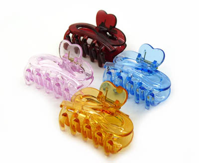 时尚摔不断树脂透明蝴蝶结发抓夹 盘发发饰 时尚发夹 -s小爪夹