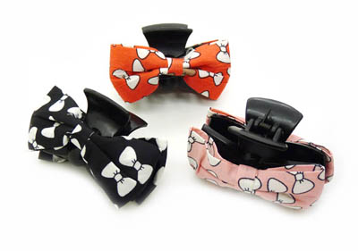 时尚爪夹 韩国发饰品 时尚布艺蝴蝶结小抓夹发夹 -韩版发抓头饰