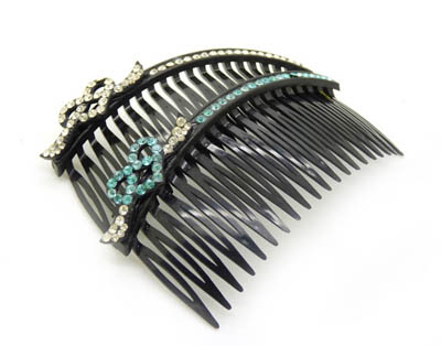 点钻插梳 发插刘海夹  水钻发夹 韩版发饰 -长款水钻发梳