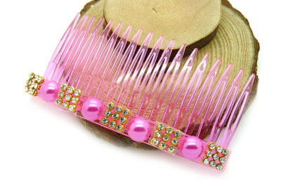 韩国头饰品 刘海发梳 美发插梳 韩版发饰发卡 -镶钻发梳