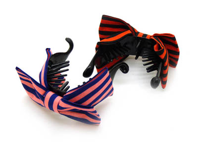 韩国韩版蝴蝶结发饰  潮流香蕉夹 马尾夹马尾扣 -布艺香蕉夹